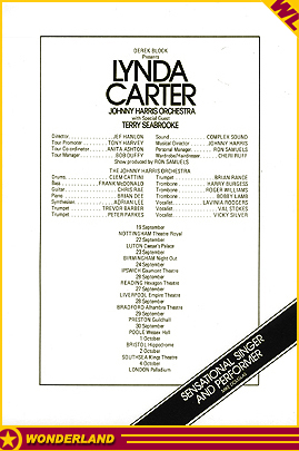 Lynda Carter UK Tour Programme