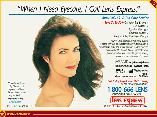 ADVERTISEMENTS -  1992 by Lens Express, Inc.