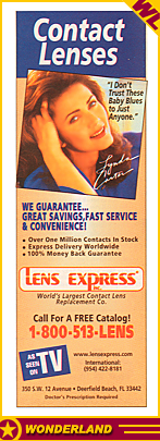 ADVERTISEMENTS -  1999 by Lens Express, Inc.