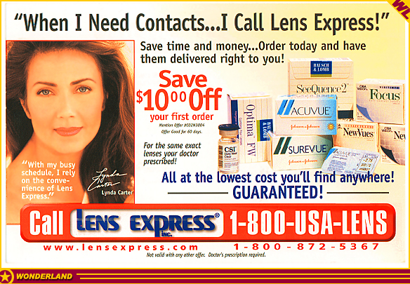 ADVERTISEMENTS -  1999 by Lens Express, Inc.