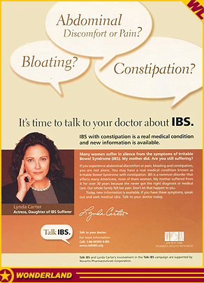 ADVERTISEMENTS -  2003 by Talk IBS / Society's For Women's Health Research.